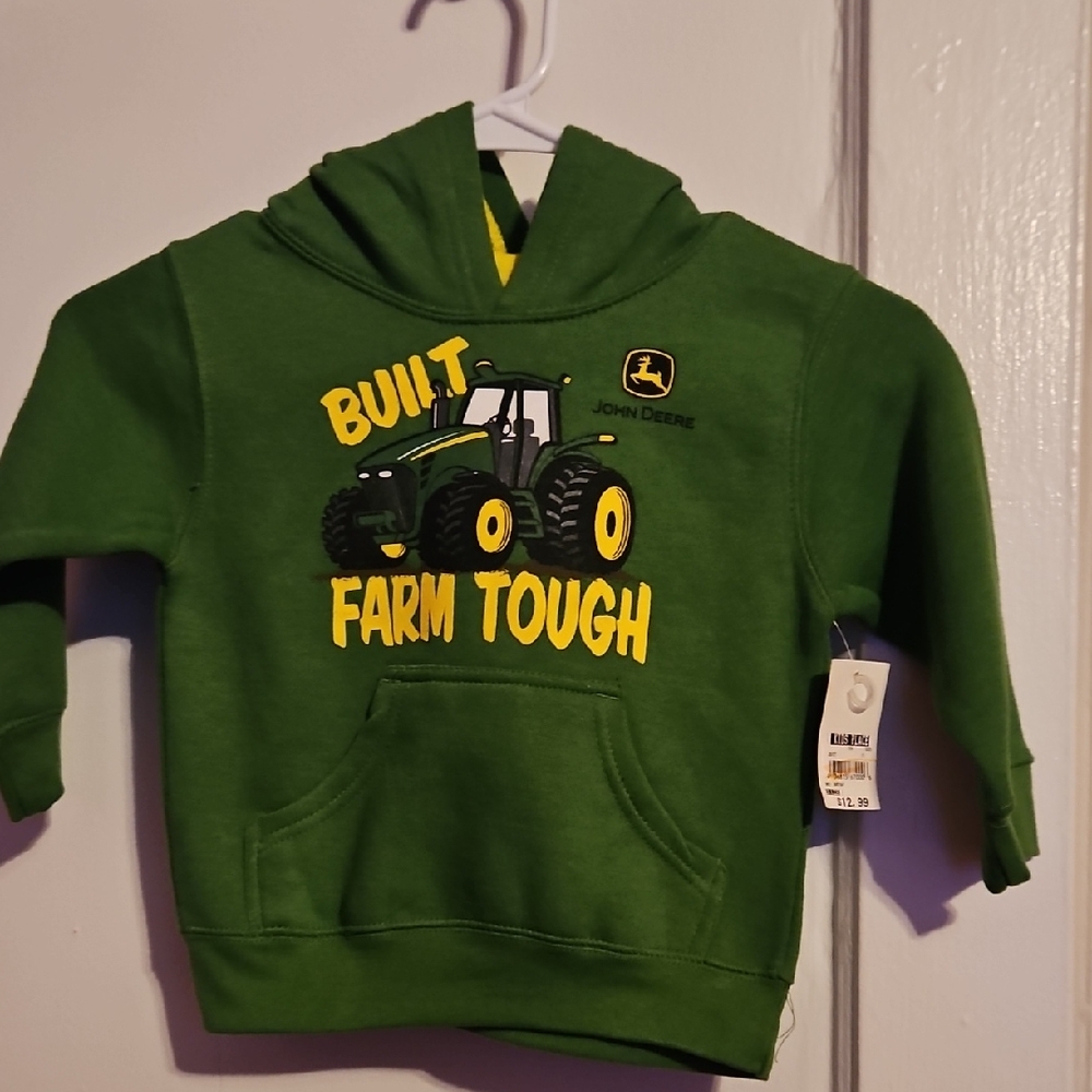 John Deere Green Kids 2T sweatshirt with hood NWT
